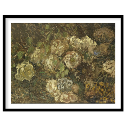 Immerse yourself in the serene beauty of 'Whispering Blooms in Earth Tones', a captivating fine art for abode