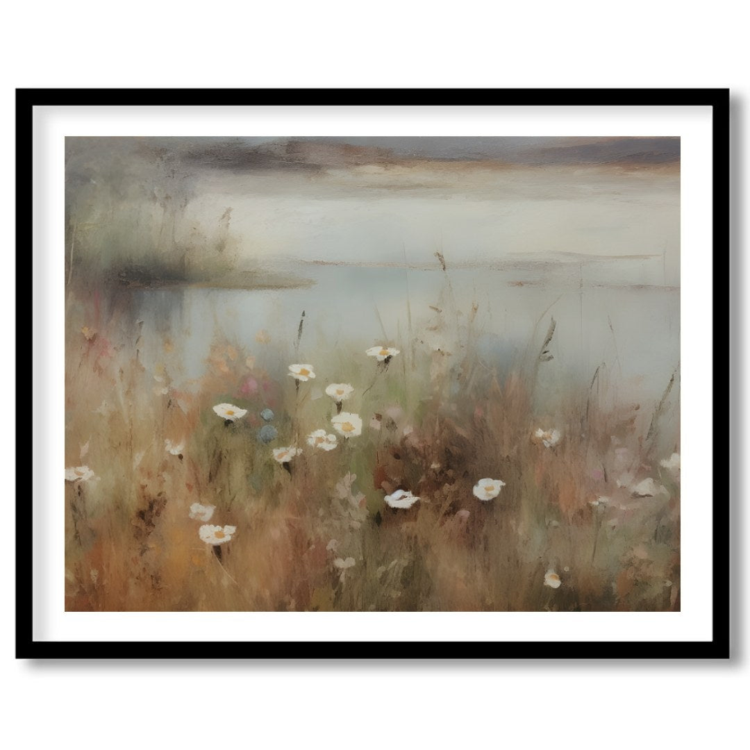 Immerse yourself in the serene beauty of nature with this captivating landscape painting. Soft hues for place