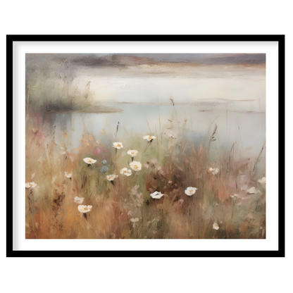 Immerse yourself in the serene beauty of nature with this captivating landscape painting. Soft hues for place