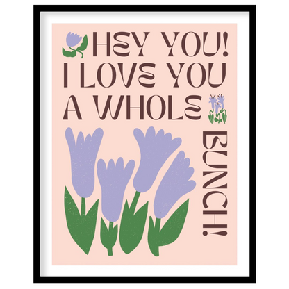 This charming digital illustration features stylized lavender flowers with green leaves against a s… for place