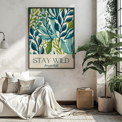This elegant and nature-inspired artwork features a lush, dense pattern of various stylized leaves … for living room