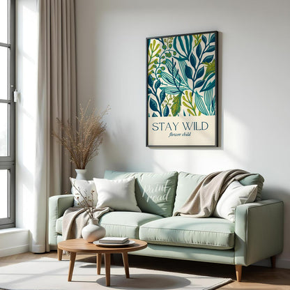This elegant and nature-inspired artwork features a lush, dense pattern of various stylized leaves … for living room