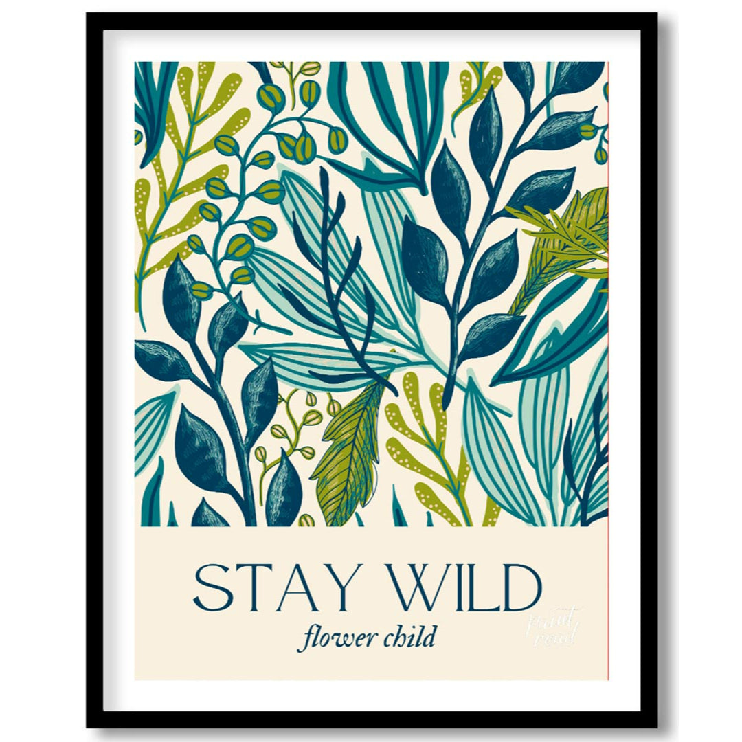 This elegant and nature-inspired artwork features a lush, dense pattern of various stylized leaves … for space