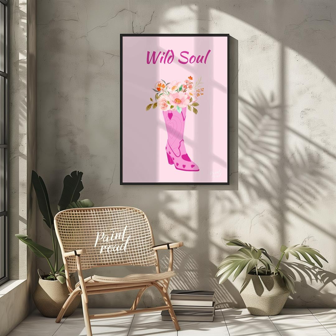 Wild Soul Cowboy Boot Painting at Wild Soul Cowboy Boot buy online at Paint Road featuring artistic bohemian decor and charming