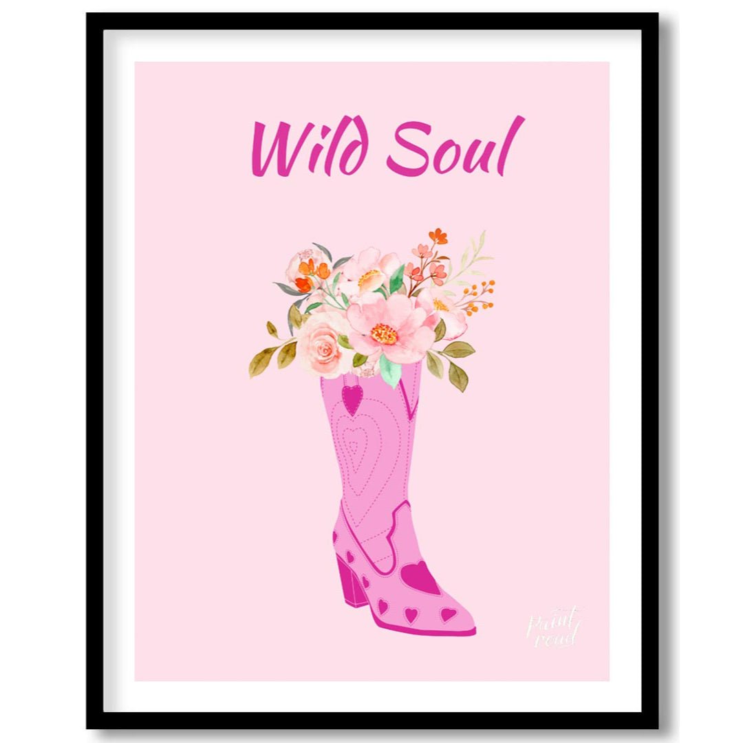 Wild Soul Cowboy Boot Painting at Wild Soul Cowboy Boot buy online at Paint Road featuring artistic bohemian decor and charming