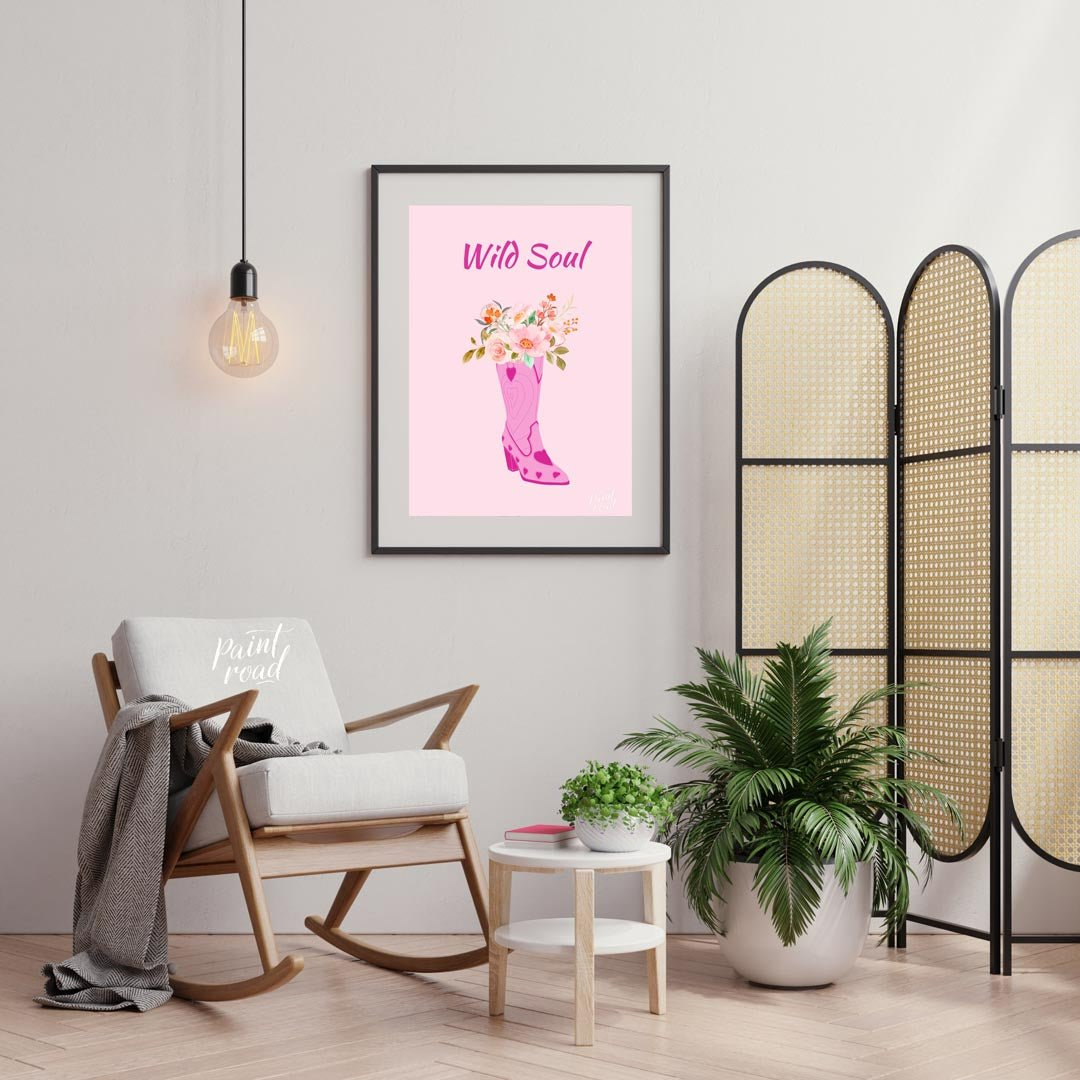 Wild Soul Cowboy Boot Painting at Wild Soul Cowboy Boot buy online at Paint Road featuring artistic bohemian decor and charming