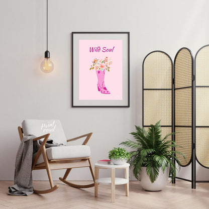 Wild Soul Cowboy Boot Painting at Wild Soul Cowboy Boot buy online at Paint Road featuring artistic bohemian decor and charming