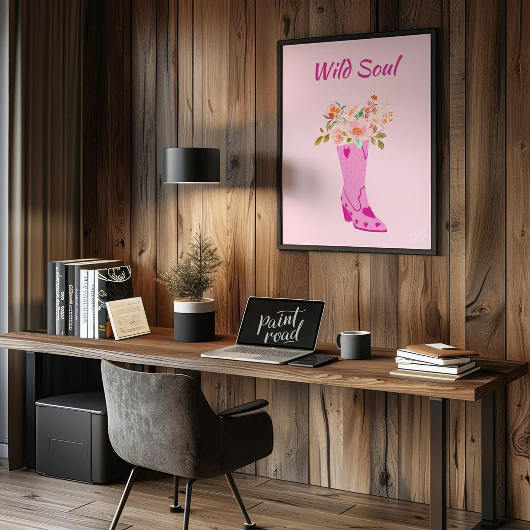 Wild Soul Cowboy Boot Painting at Wild Soul Cowboy Boot buy online at Paint Road featuring artistic bohemian decor and charming