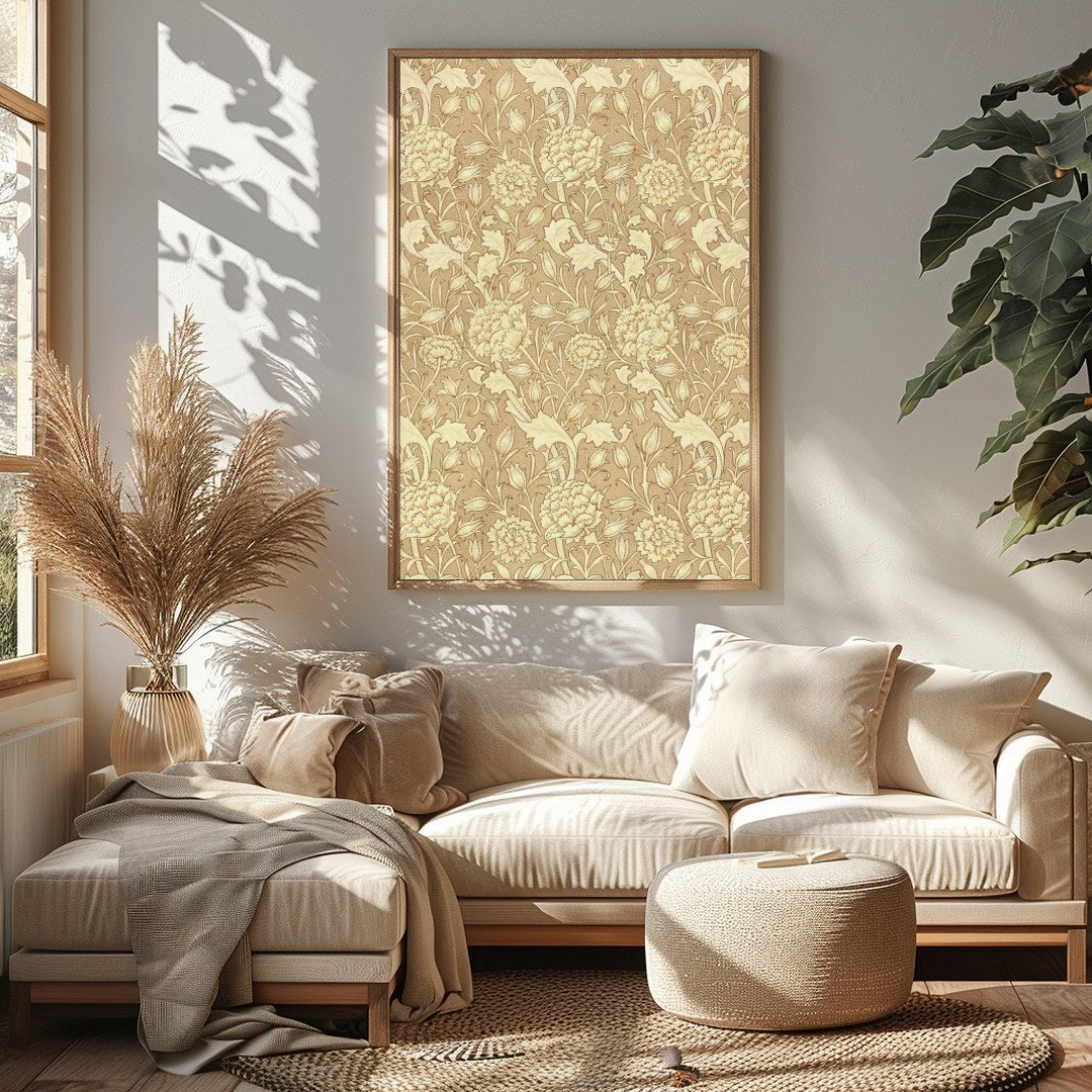 This exquisite Wild Tulip print from 1884 by William Morris showcases the timeless beauty of floral for Sitting Area