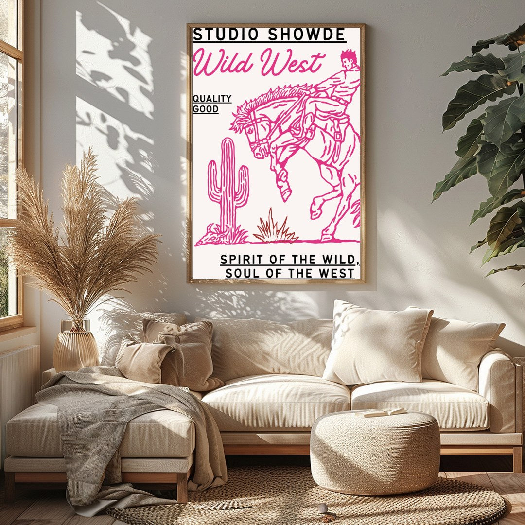 Immerse yourself in the adventurous spirit of the Wild West with this captivating artwork. for Sitting Area