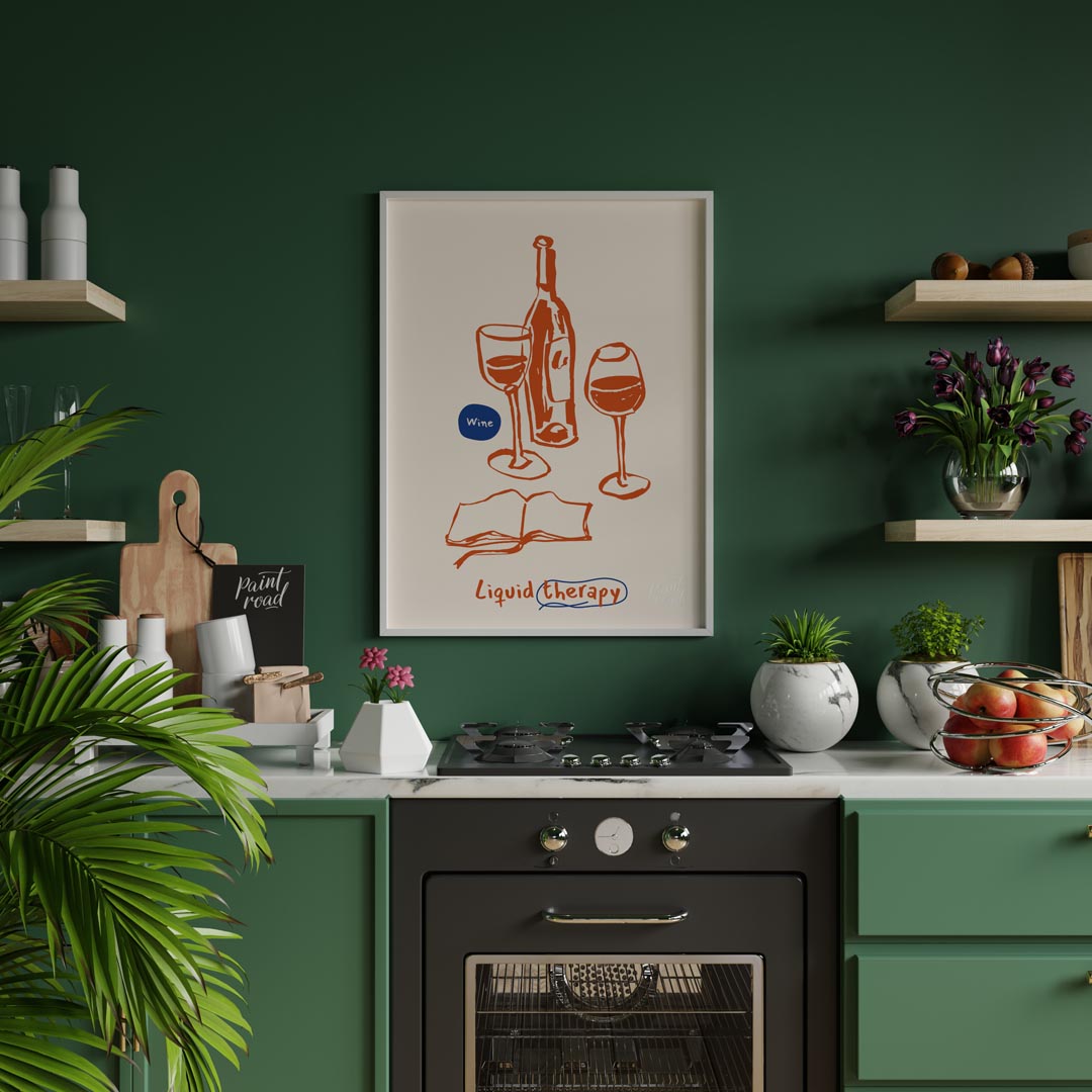 This elegant and inviting poster beautifully captures the essence of relaxation and indulgence thro… for kitchen