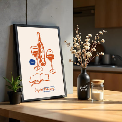 This elegant and inviting poster beautifully captures the essence of relaxation and indulgence thro… for kitchen