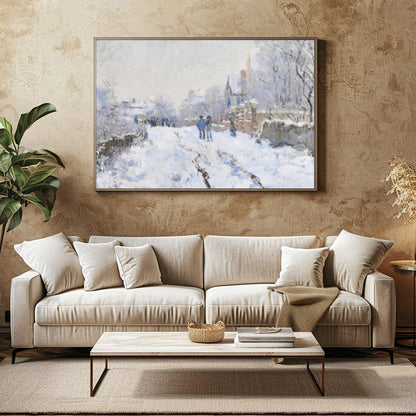 Immerse yourself in the serene beauty of a winter wonderland with this evocative piece. The artwork for Family Room