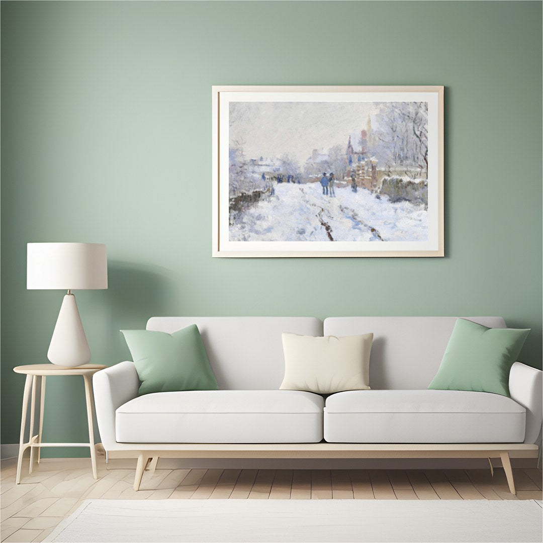 Immerse yourself in the serene beauty of a winter wonderland with this evocative piece. The artwork for Hall