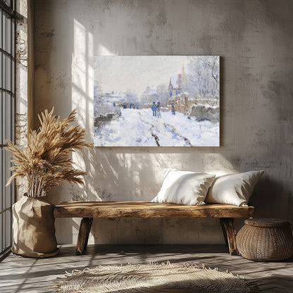 Immerse yourself in the serene beauty of a winter wonderland with this evocative piece. The artwork for Veranda
