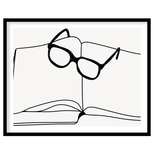 Embrace the intellectual elegance of this minimalist sketch featuring an open book adorned with for kitchen