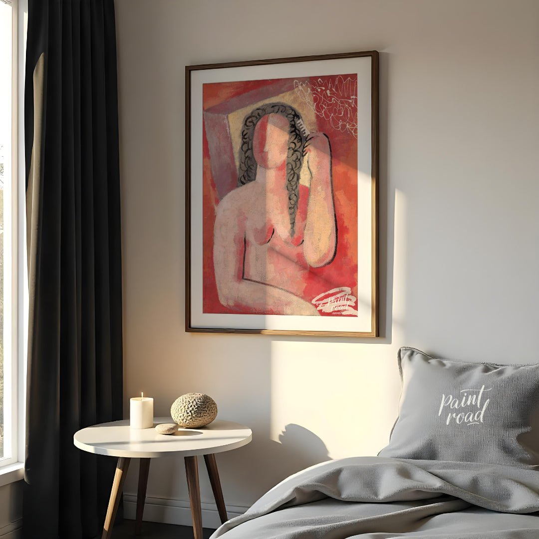 This expressive painting, reminiscent of early 20th-century modern art movements like Fauvism or Ex… for bedroom