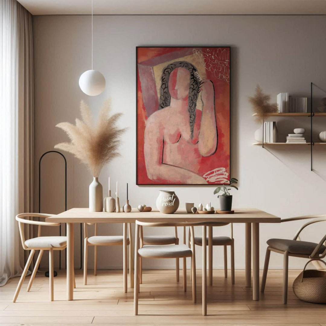 This expressive painting, reminiscent of early 20th-century modern art movements like Fauvism or Ex… for dining room