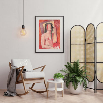 This expressive painting, reminiscent of early 20th-century modern art movements like Fauvism or Ex… for living room