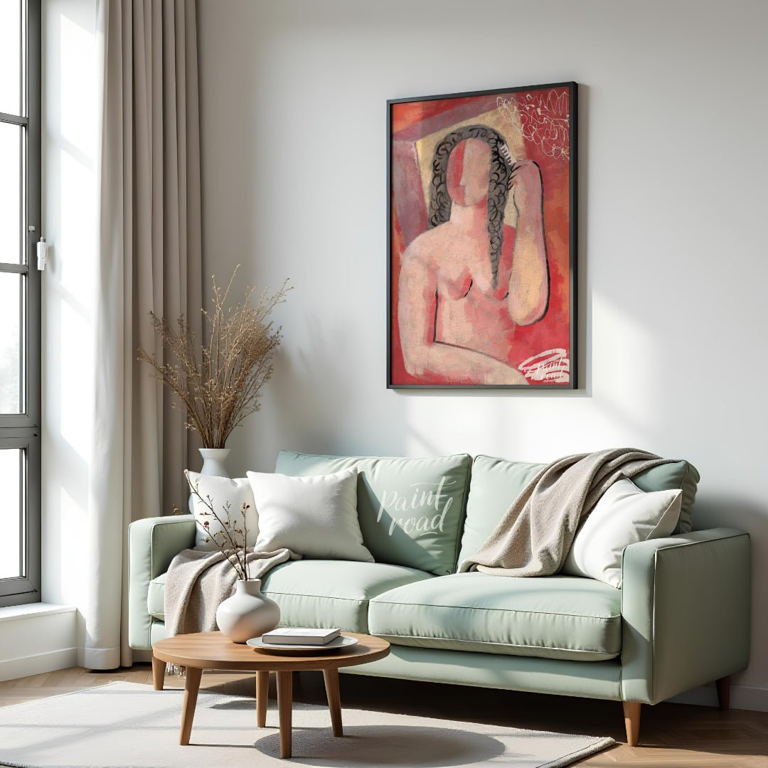 This expressive painting, reminiscent of early 20th-century modern art movements like Fauvism or Ex… for living room