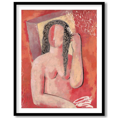 Woman Combing Hair Painting available online at Paintroad showing art history artistic and bathroom