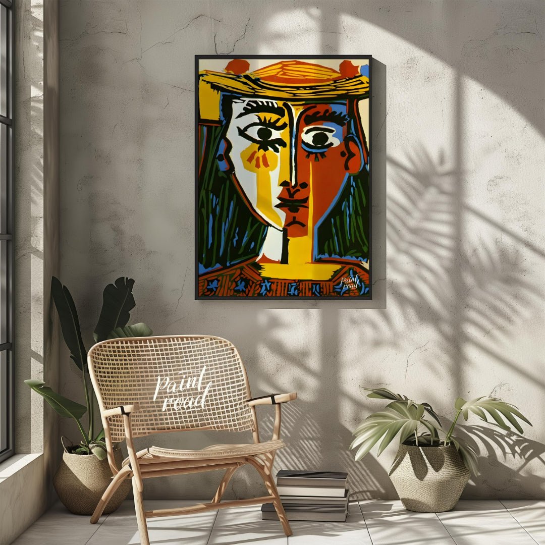 Pablo Picasso’s “Woman with a Hat” (Femme au Chapeau) is an iconic and vibrant example of his Cubis… for other