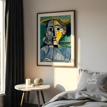Pablo Picasso’s “Woman with Yellow Hat” is a compelling portrait, believed to depict his muse and l… for bedroom