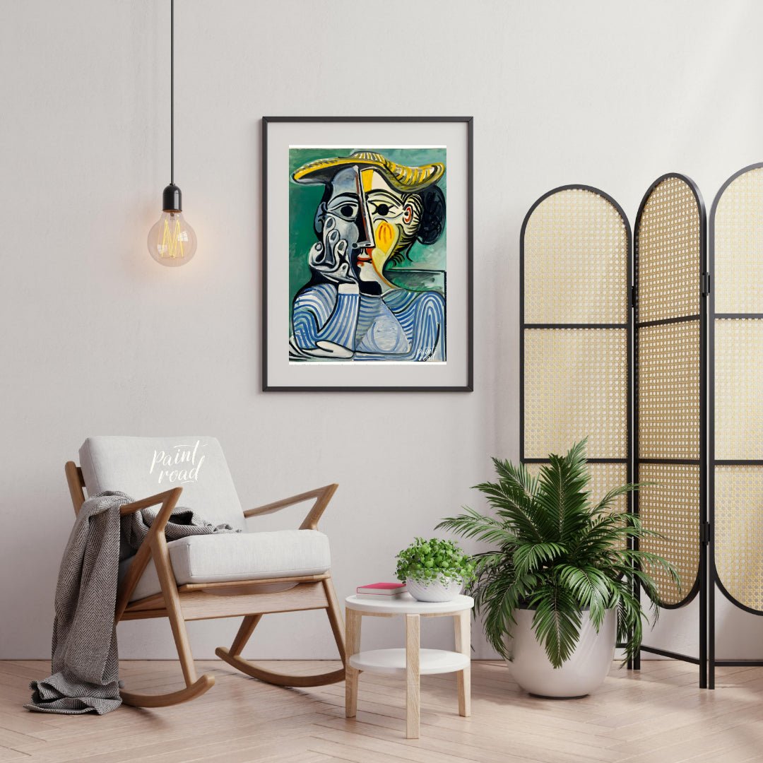 Pablo Picasso’s “Woman with Yellow Hat” is a compelling portrait, believed to depict his muse and l… for living room