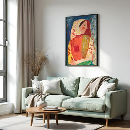 This vibrant artwork, “Woman” by Mikuláš Galanda, is a striking example of modern art with a folk a… for living room