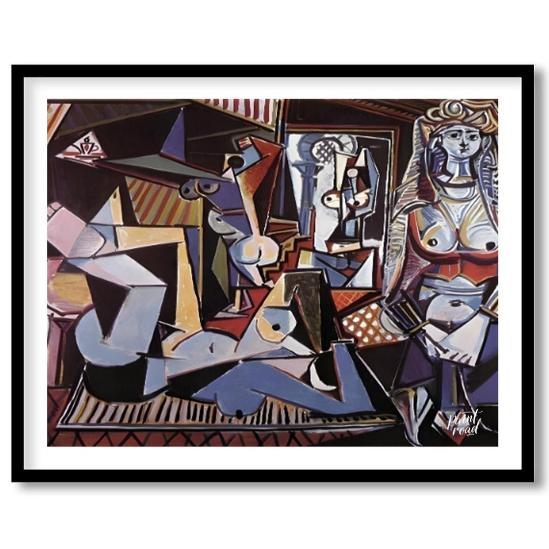 This vivid painting is identified as Pablo Picasso’s “Women of Algiers (Version O).” It features a … for room
