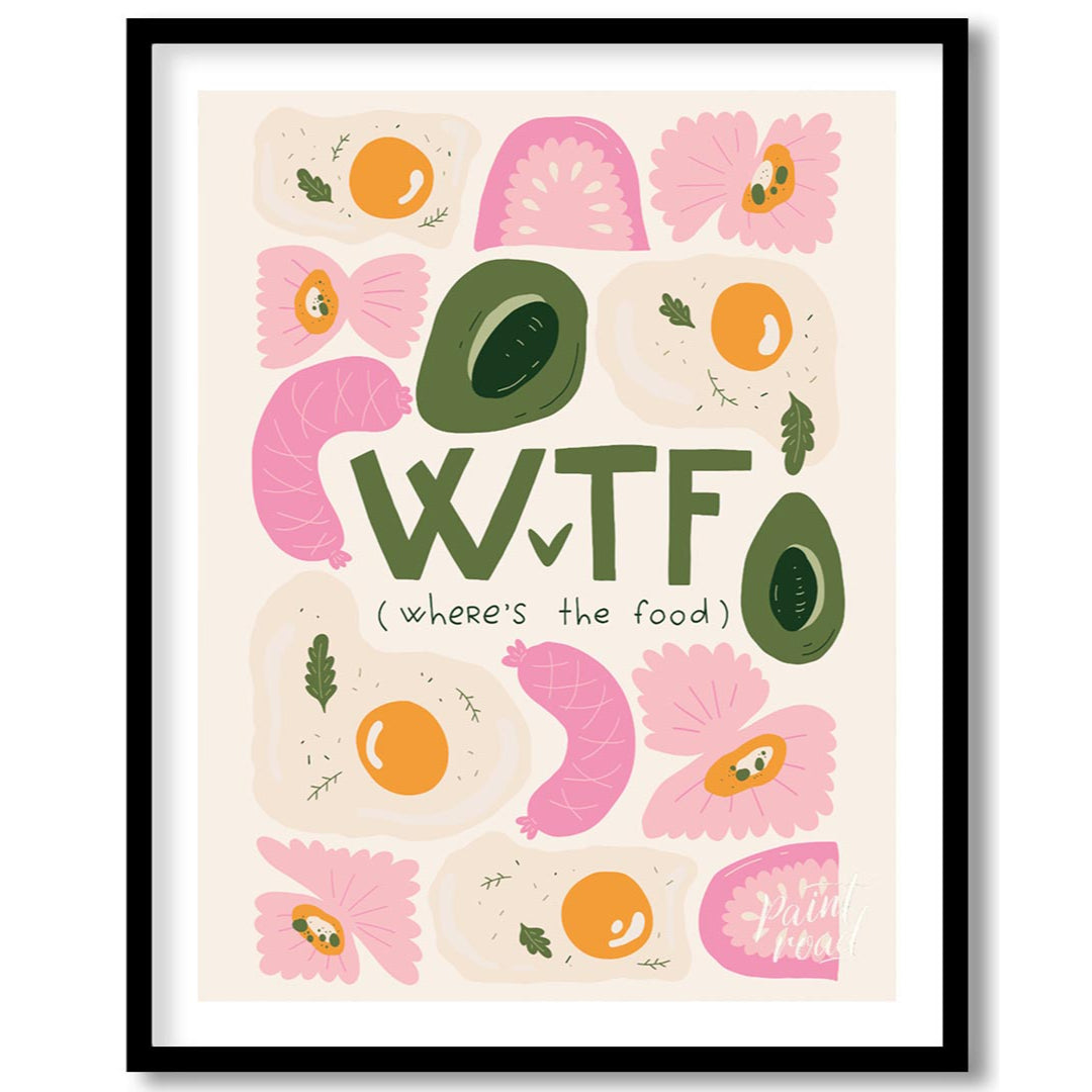 This whimsical and humorous poster features the bold, green acronym "WTF" with the clever subtitle … for space