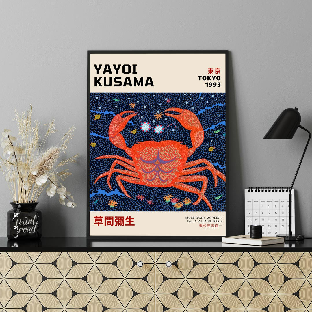 This striking art print is an exhibition poster for Yayoi Kusama’s “Tokyo 1993” show, featuring her… for office
