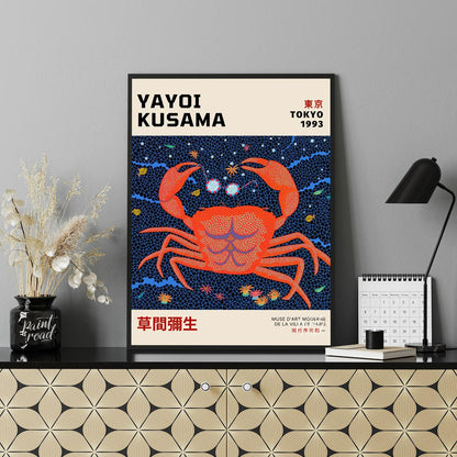 This striking art print is an exhibition poster for Yayoi Kusama’s “Tokyo 1993” show, featuring her… for office