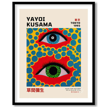 This captivating art print serves as an exhibition poster for Yayoi Kusama’s “Tokyo 1993” show, fea… for lovely house