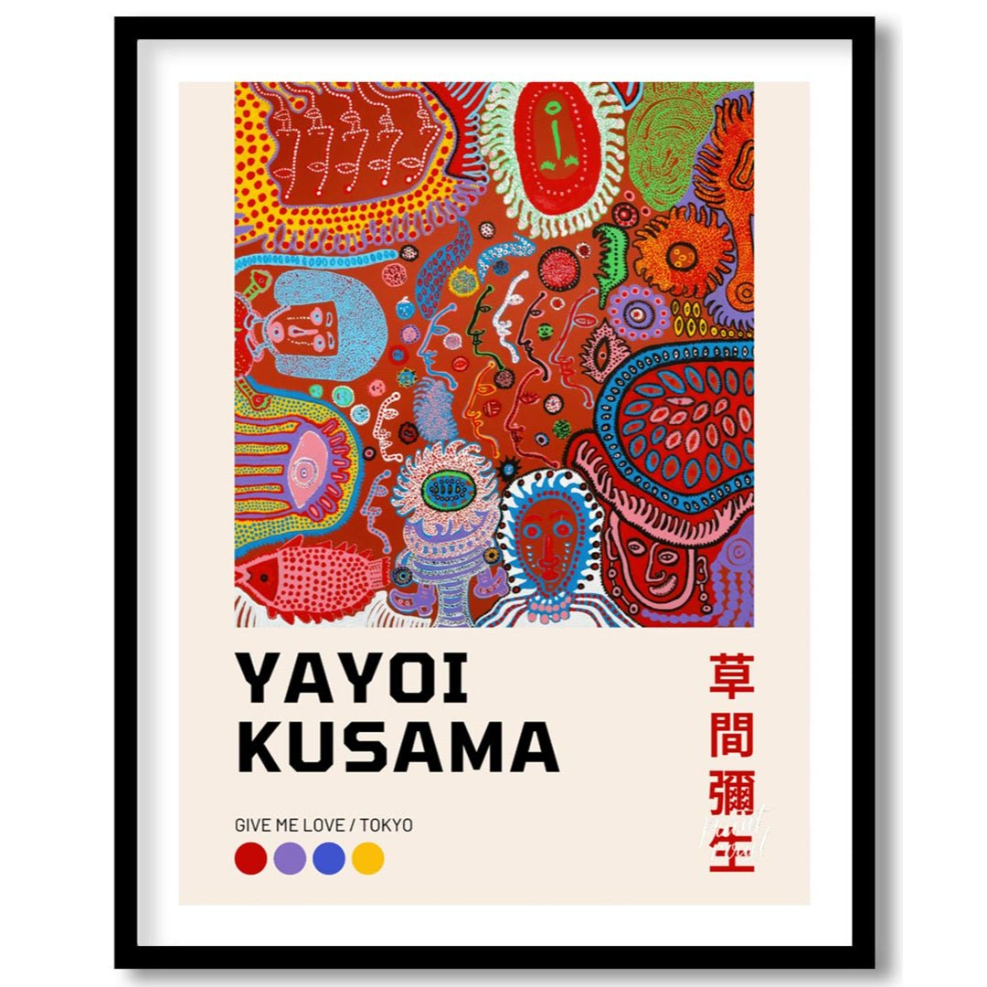 This captivating art print showcases a vibrant and complex piece from Yayoi Kusama’s “My Eternal So… for home
