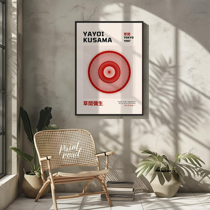 Delve into the mesmerizing world of contemporary art with this elegant exhibition poster for Yayoi … for living room