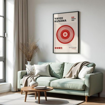 Delve into the mesmerizing world of contemporary art with this elegant exhibition poster for Yayoi … for living room