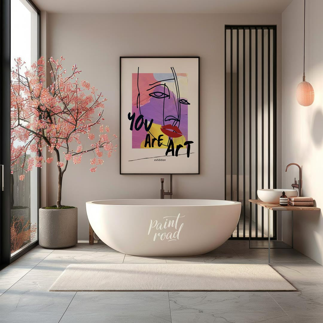This striking and empowering art print combines abstract expression with a powerful affirmation, de… for bathroom