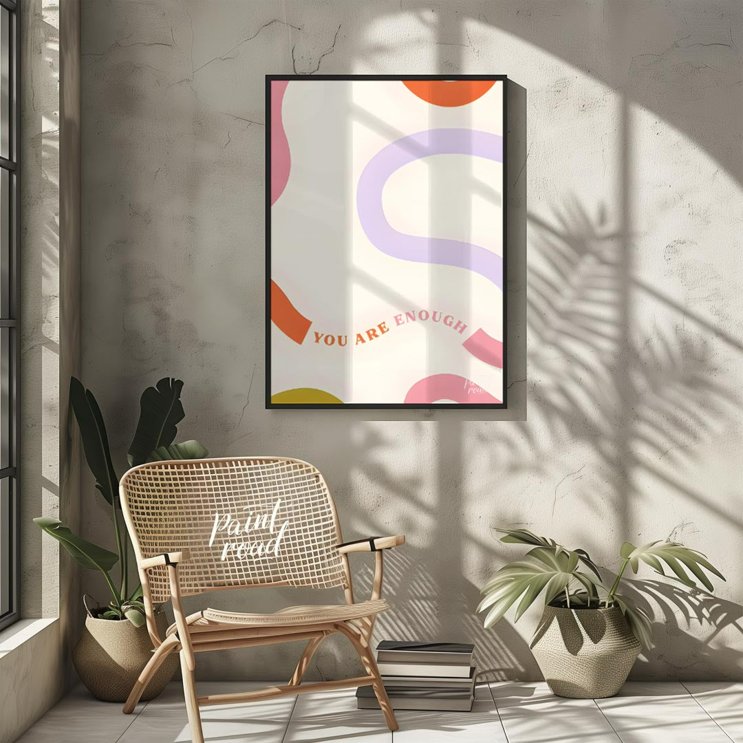 This uplifting art print features a minimalist yet vibrant design, centered around the empowering p… for living room