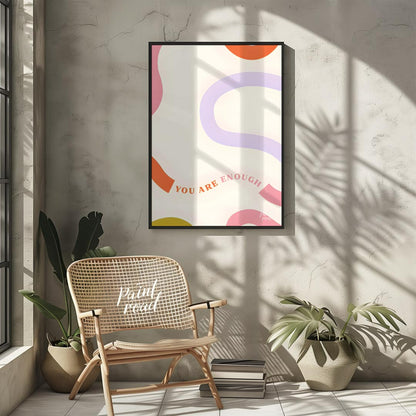 This uplifting art print features a minimalist yet vibrant design, centered around the empowering p… for living room