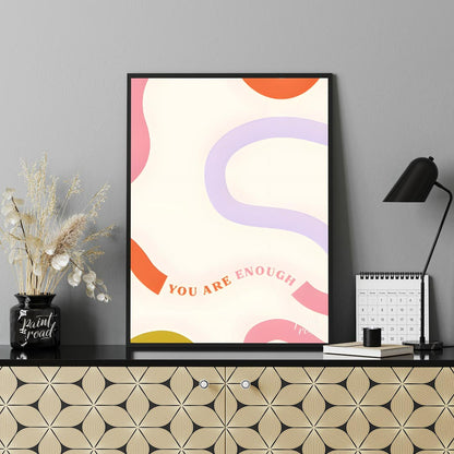 This uplifting art print features a minimalist yet vibrant design, centered around the empowering p… for office