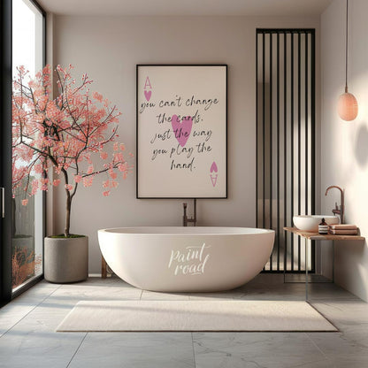 This elegantly designed artwork features a motivational quote about life’s challenges, presented wi… for bathroom