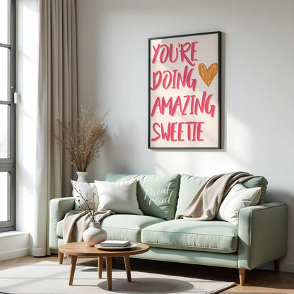 This wonderfully cheerful and uplifting art print proudly displays the widely popular and encouragi… for living room