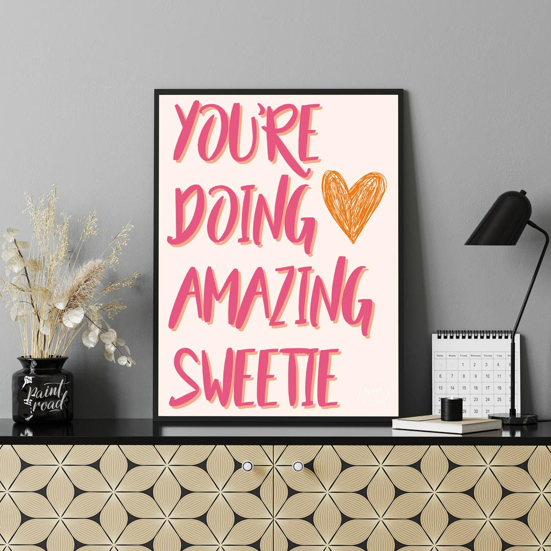 This wonderfully cheerful and uplifting art print proudly displays the widely popular and encouragi… for office