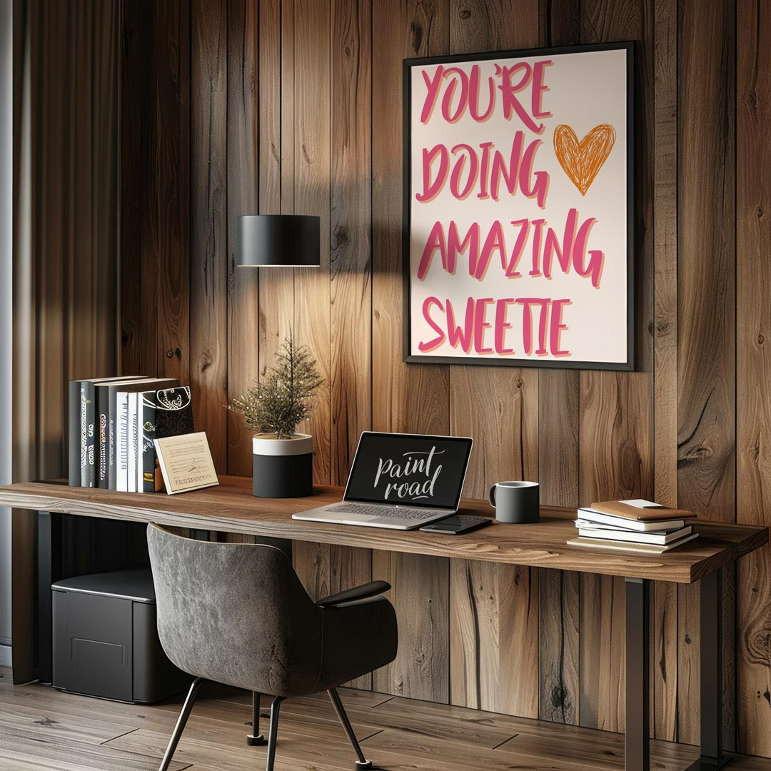 This wonderfully cheerful and uplifting art print proudly displays the widely popular and encouragi… for office