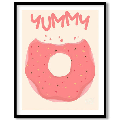 Yummy Donut Bite Painting at Yummy Donut Bite buy online at Paint Road featuring appetizing bakery art and child’s room